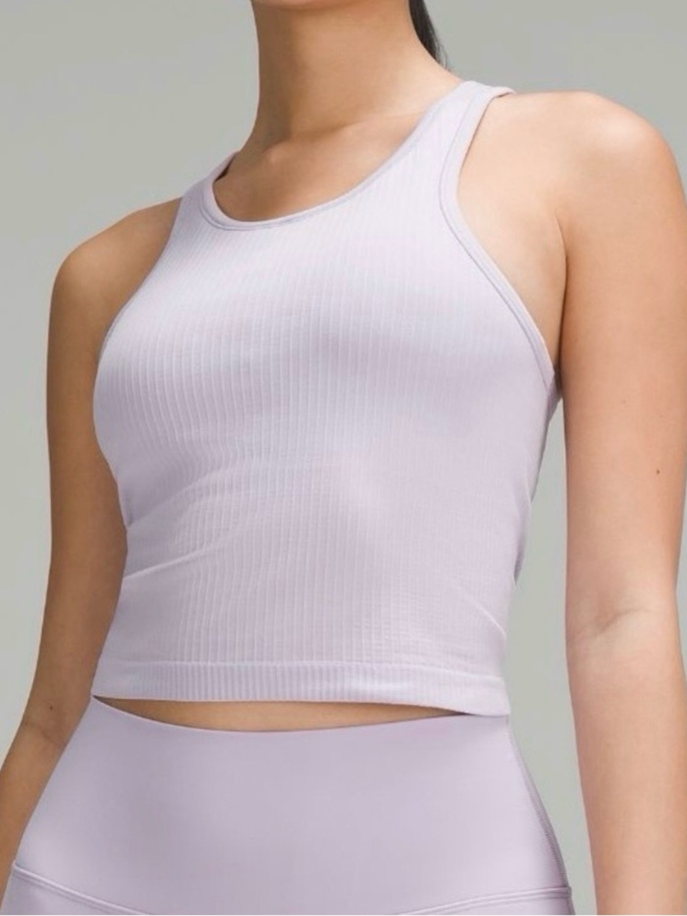 Ebb to Street Cropped Racerback Tank Top high neck lilac purple 6